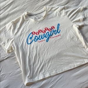 Coastal Cowgirl Graphic Crop Top - White